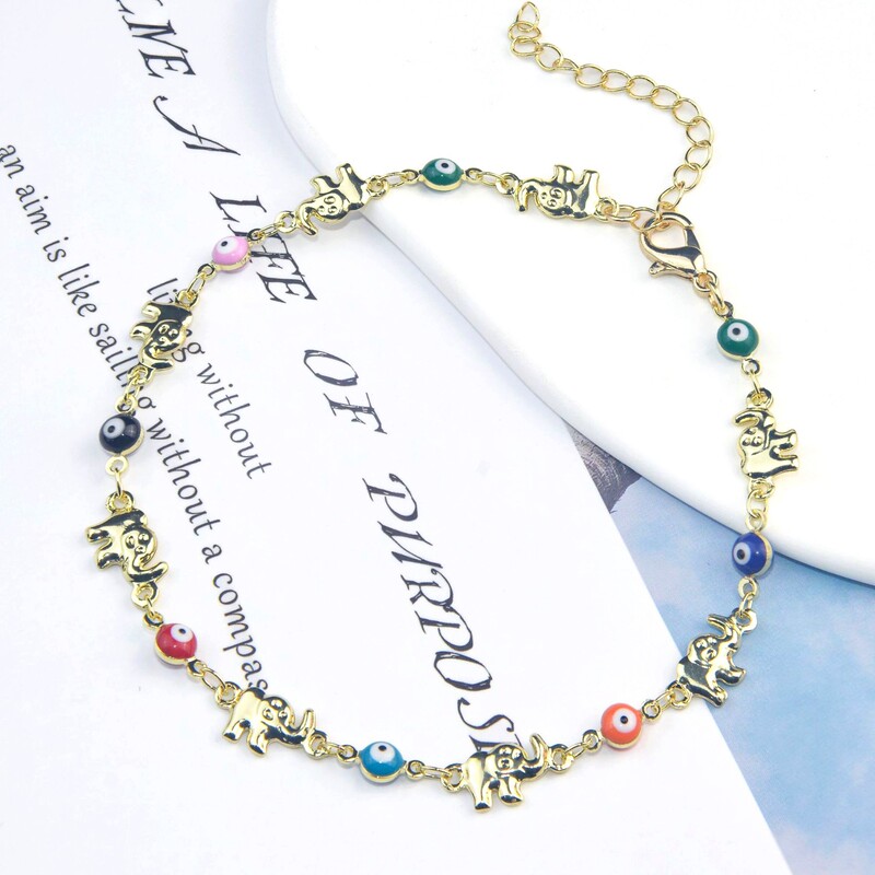 New European and American cross-border internet celebrity elephant eye anklet leg chain female high-grade sense niche simple foot jewelry wholesale