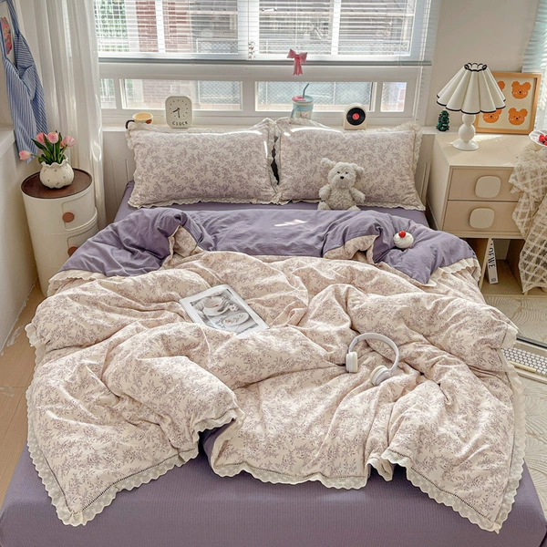 Perilla [skin-friendly double-layer yarn, French cotton edge]