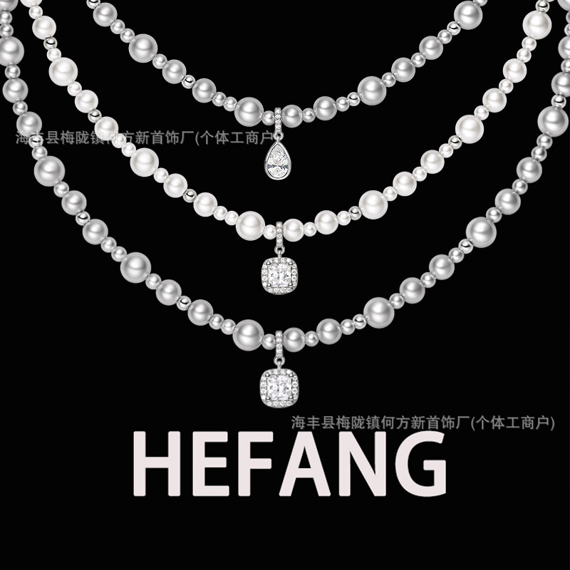Mai Shichun's Same Style Hefang Bubble Sugar Cube Necklace Light Luxury Bubble Nebula Clavicle Chain Light Luxury Accessory