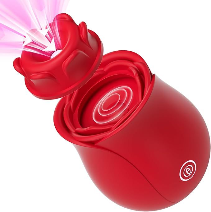 Rose-shaped Suction And Thrusting Two-in-one Vibrator For Women, Fem Masturbator, Flirting Toy, Adult Sex Toys_voghion.com