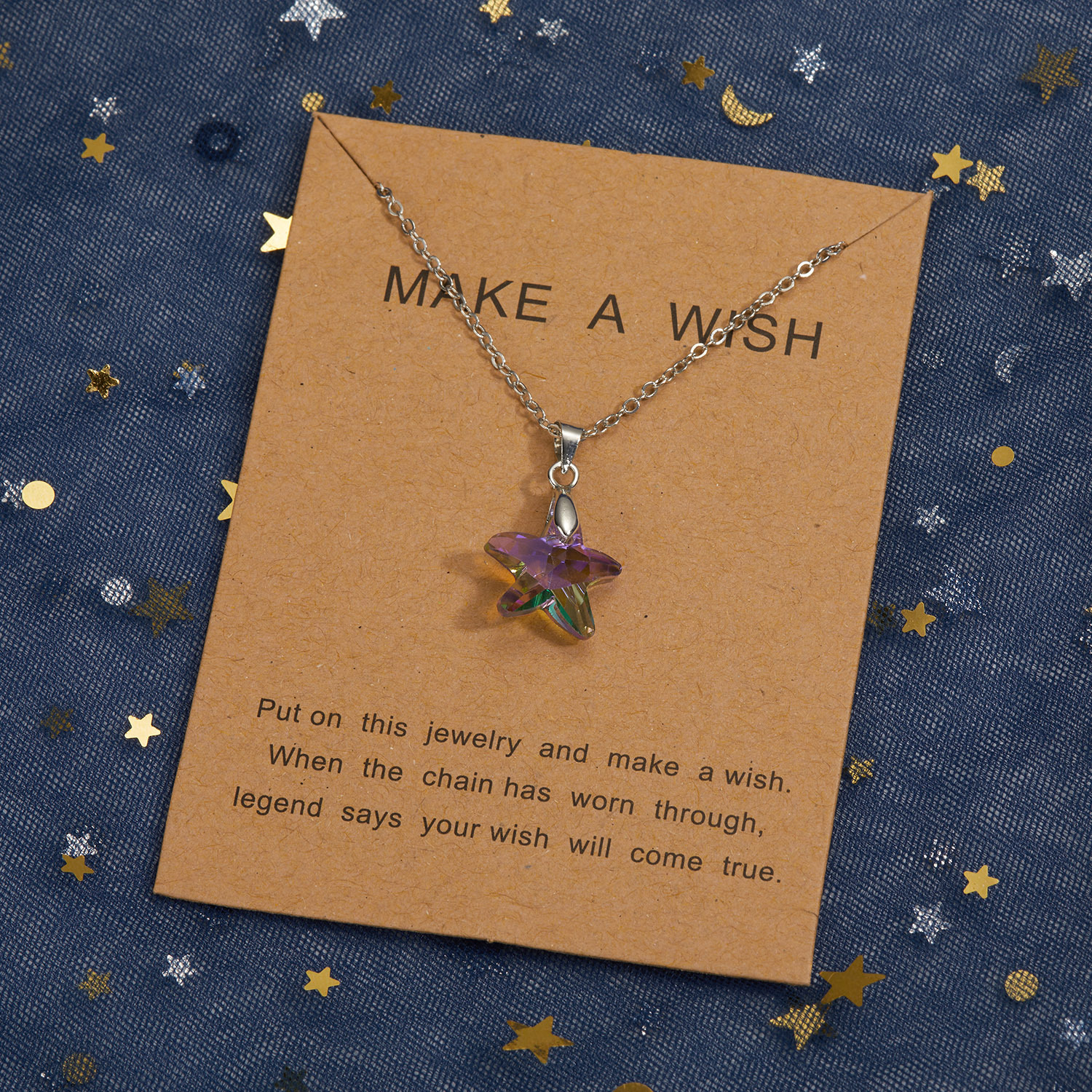 Fashion Starfish Heart Shape Alloy Plating Artificial Crystal Womenu0027S Pendant Necklace 1 Piece