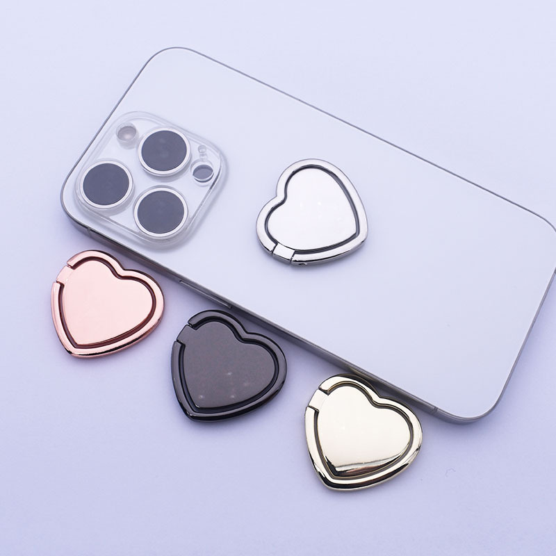 旗胜爱心指环扣支架桃心手机支架懒人桌面金属扣360°旋转礼品