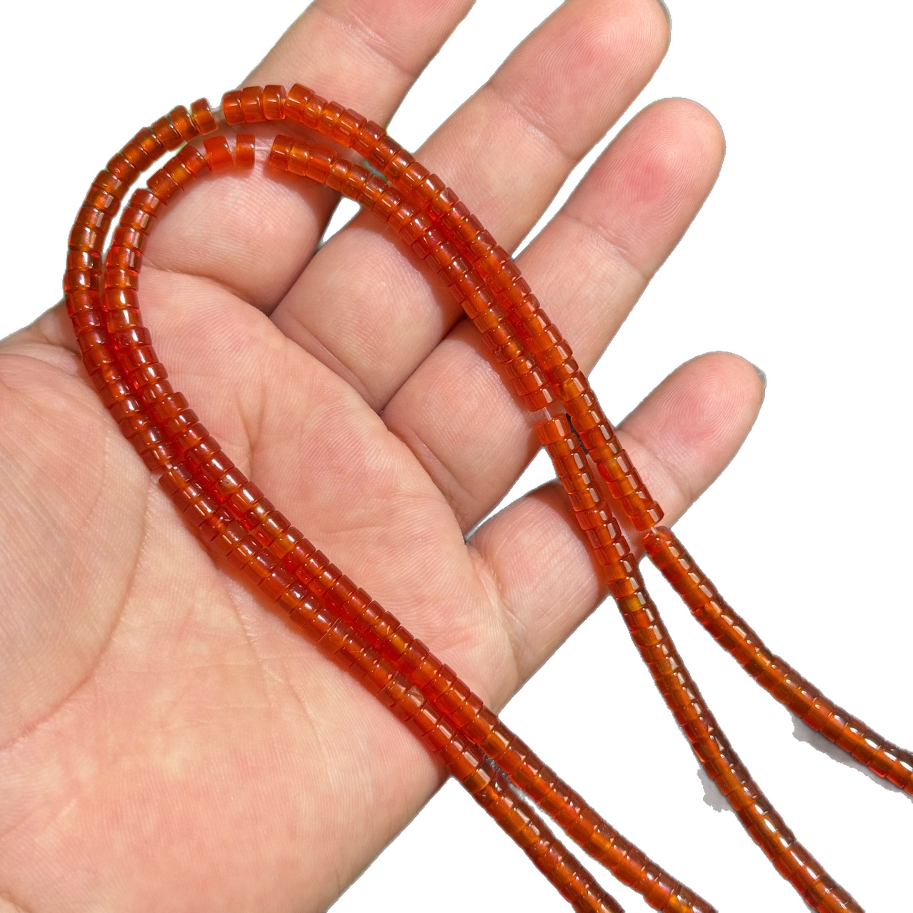 Ágata natural 4 * 2mm recta ágata roja espaciador cuentas semiacabadas Diy collar pulsera con cuentas