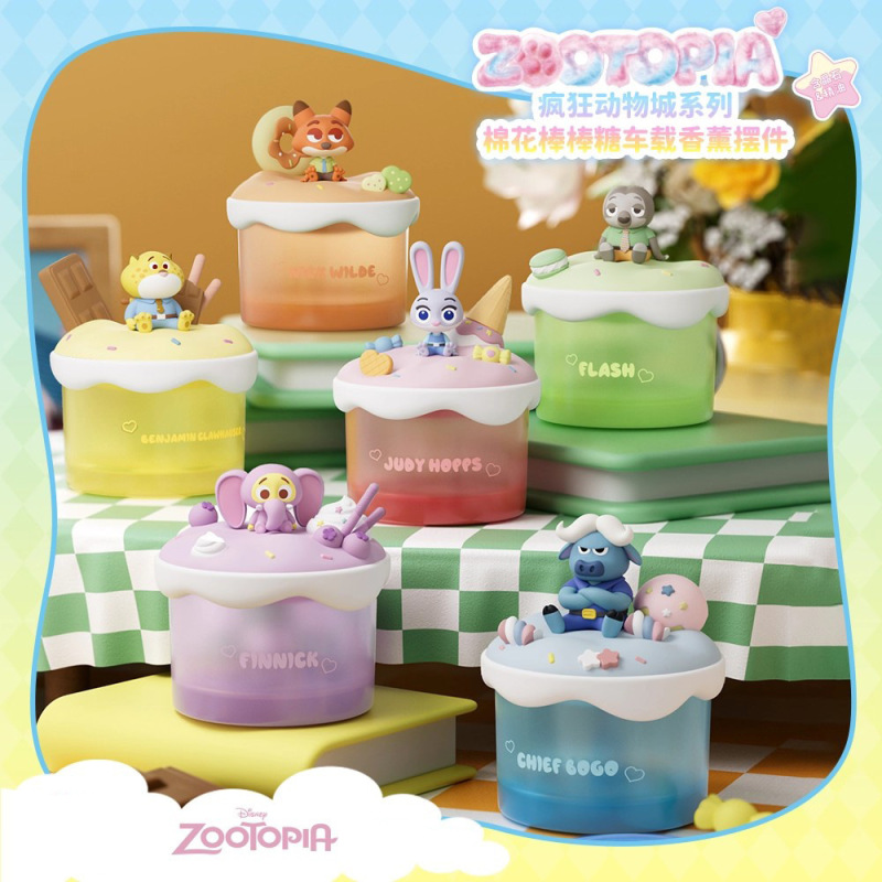 Authentic Disney Zootopia Lollipop Aromatherapy Open Box Trendy Toy Figurine Cute Aromatherapy Ornament Wholesale Gift