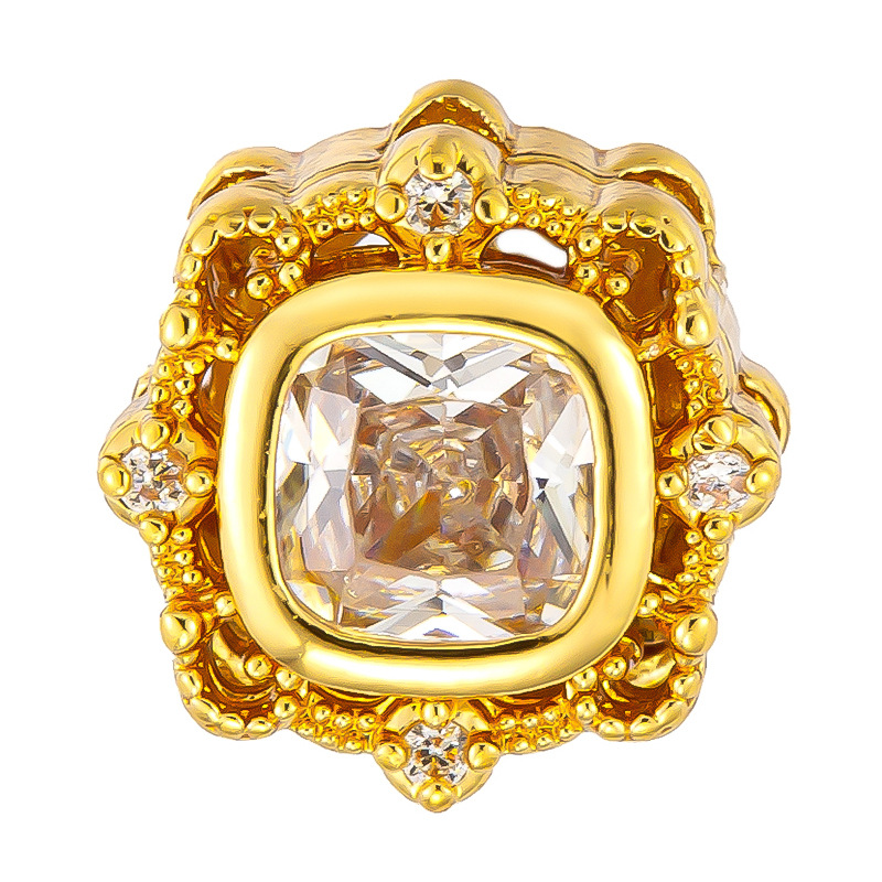 Colgante de cobre micro incrustado Gufasha oro goteo de aceite perlas de transferencia DiDi con perlas de acessorios de perlas huecas fábrica de perlas al por mayor