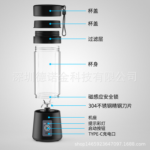 Factory Direct Sale Multifunctional Home Electric Mini Juicer Blender Cup Portable Mixer Juice Cup Dropshipping