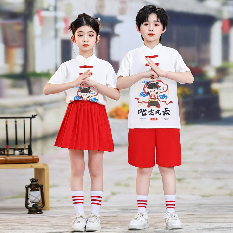 Детские костюмы для выступлений на 1 июня: черлидинг Лао Цзы, наряды для церемонии открытия спортивных соревнований начальной школы, выпускной в детском саду в китайском стиле.