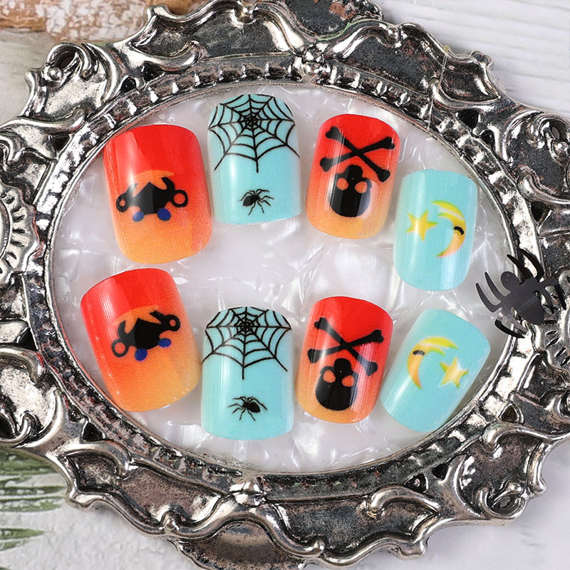 Transfronterizos amazonas usas uñas Halloween esmalte de uñas brujas cabeza de araña tela de araña usas pegatinas de uñas