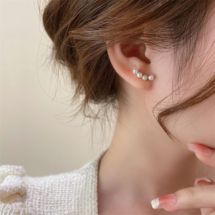 Boucles d oreilles perle design minimaliste pour dormir argent_voghion.com