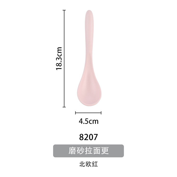 Yongsheng restaurante melamina color cuchara gancho cuchara mango largo cuchara sopa imitación porcelana plástico ramen cuchara hogar cuchara de hotel