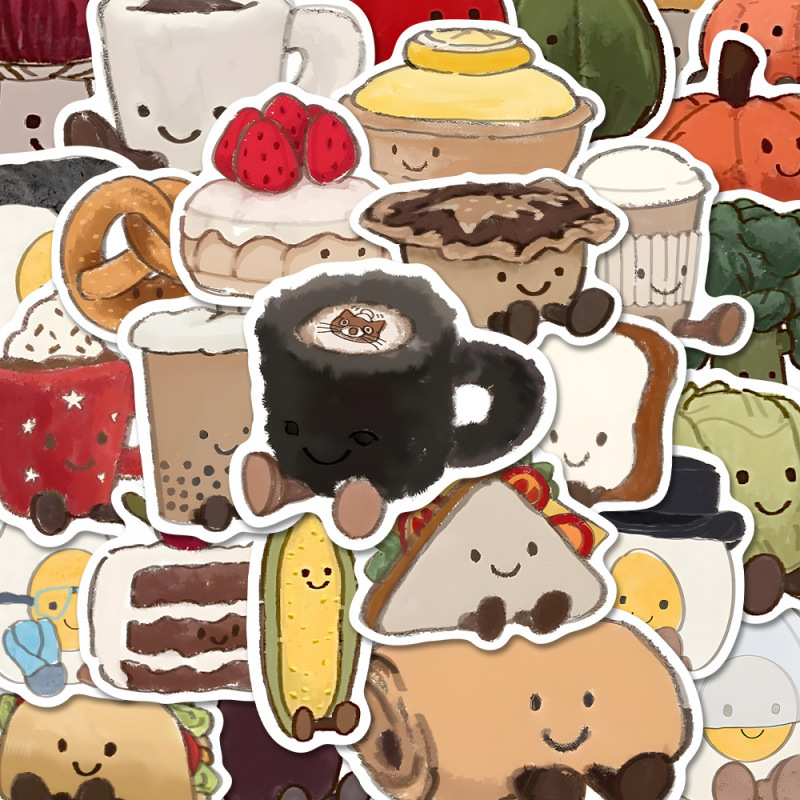 100 枚のジェルキャット人形イラストステッカー人気の手描き漫画インスタイル携帯電話ケース iPad ステッカー防水|undefined