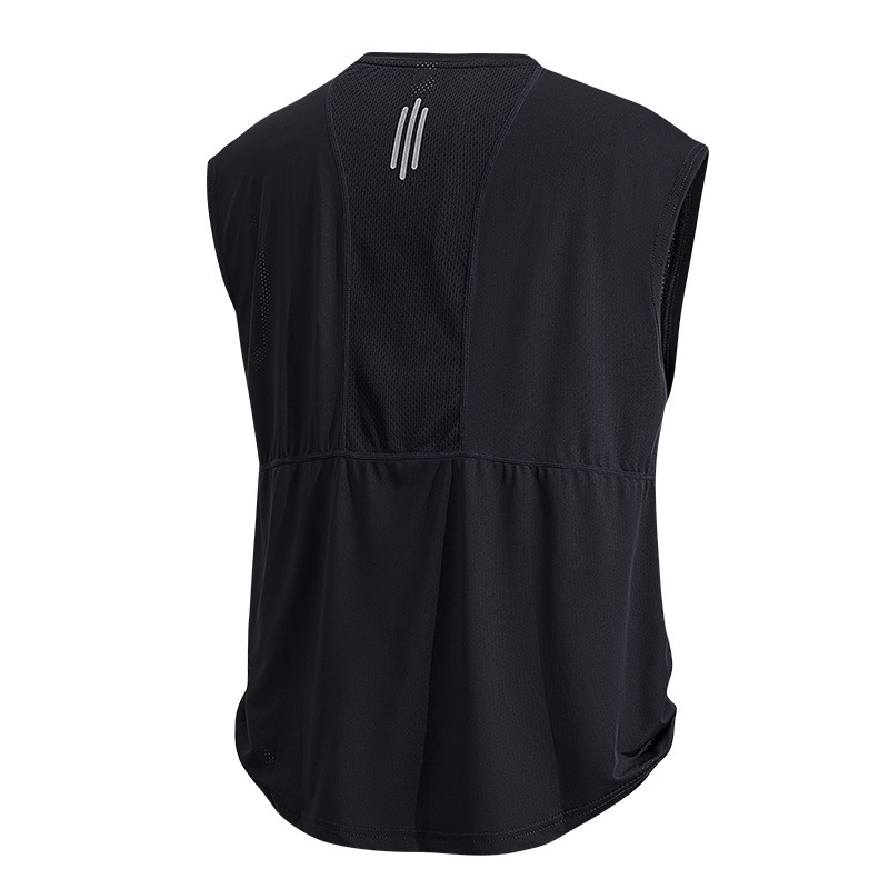 アイスシルクノースリーブメンズ Tシャツ夏薄型通気性ベストフィットネスランニングトレーニング服ベストスポーツアンダーシャツ|undefined