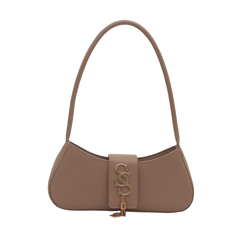 Textura todo-fósforo moda borla bolso de hombro bolso de mujer 2024 otoño e invierno nuevo estilo ligero lujo estilo occidental bolso de axila bolso de moda