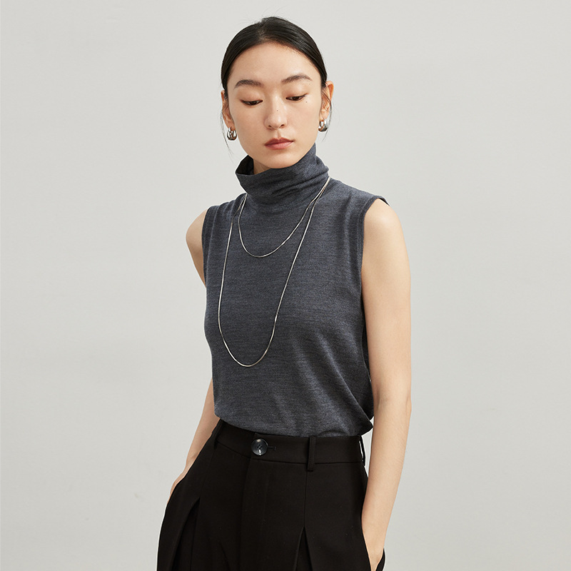 Self-Recommended Quality Item: New Australian Pure Wool High-Neck Knitted Vest for Women, Outerwear, 26 New Styles of Women's Clothing, Sleeveless Base Layer