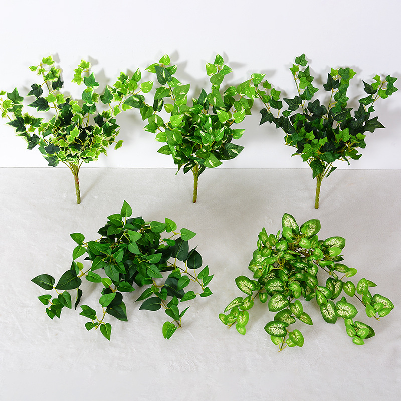 仿真植物藤條掛壁花藝葡萄樹葉布景裝飾綠植造景綠葉裝飾壁掛