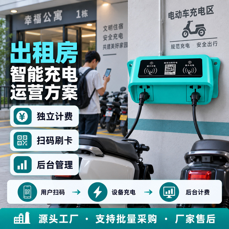 Smart electric vehicle charging station for residential and commercial use, 2-channel high-power charging station with scan code and card swipe options for electric vehicles and new energy vehicles