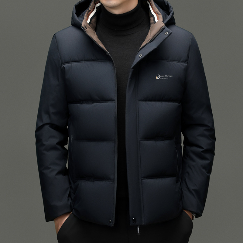 Men's Warm Short Cotton Jacket with Detachable Hood, Thickened Winter New Style Casual Cotton Coat, Windproof Dad Jacket