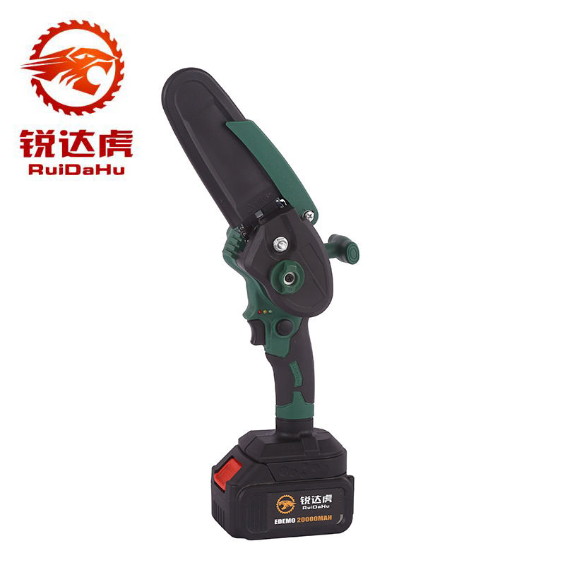 跨境外贸手持修枝锂电锯小型充电式电动锯园林伐木迷你电链锯批发