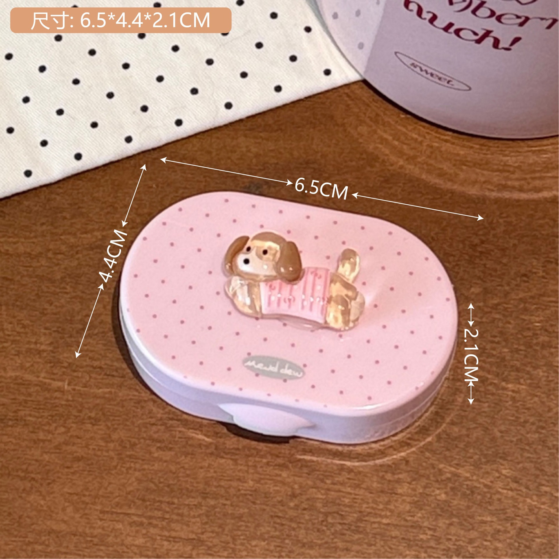 Estilo coreano simple lindo oso pupila caja ins dibujos animados contacto lente pareja caja doble caja portátil cuidado caja image 17