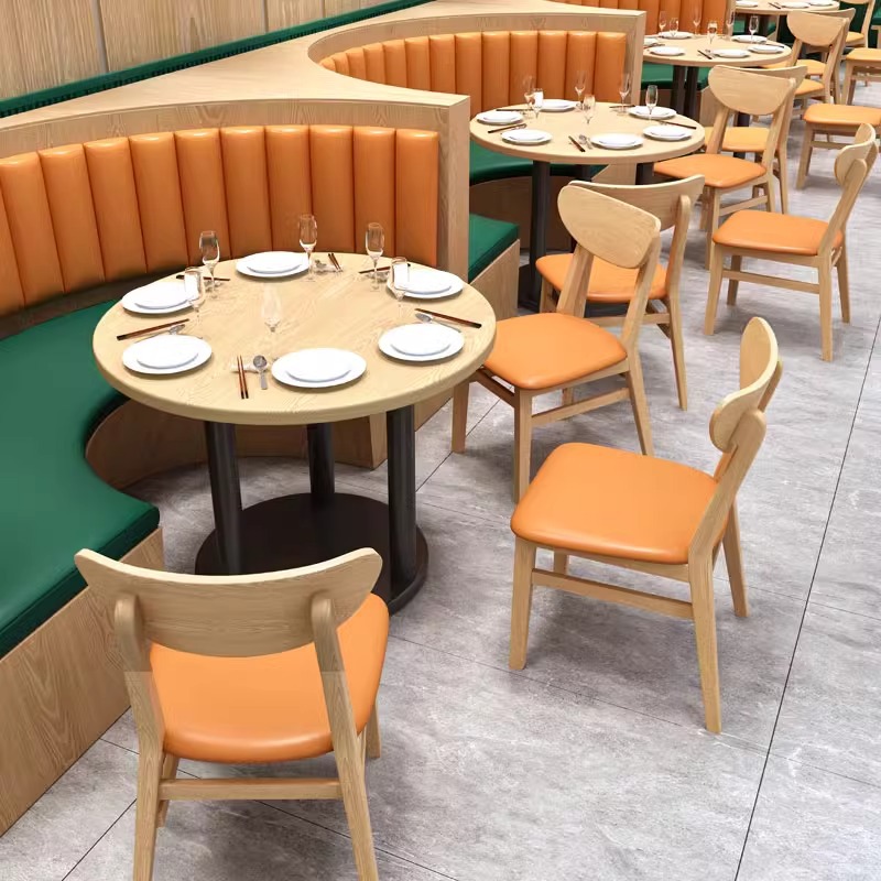 シンプルな洋食レストラン、火鍋店、カウンターソファ、商業用食堂、麺屋、米村、ビビンバ、飲食店のテーブルと椅子の組み合わせ