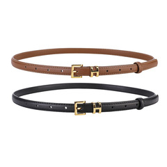 批發女士真皮細腰帶時尚百搭H扣小皮帶女生裝飾西褲襯衫牛仔褲帶