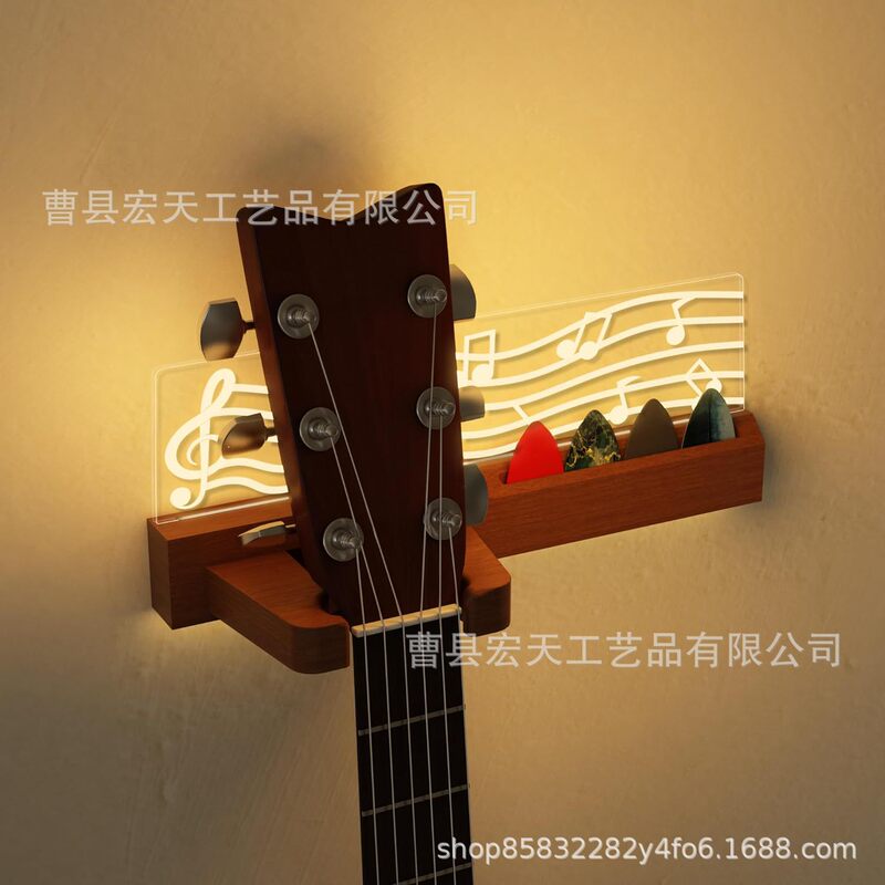 in stock Wooden Guitar Wall Mount with Pick Stand Performer Gift Wall Guitar Ukulele Wooden Stand