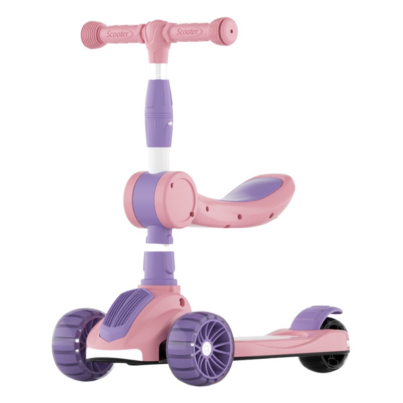 Scooter para niños 2-3-8 niña princesa niño bebé puede sentarse alto tres en uno patineta scooter
