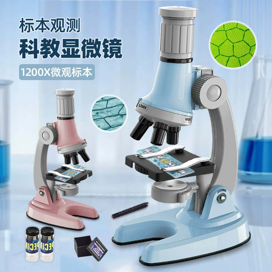 Children's microscope, toy for students, equipment for experiments, set, 1200 times increase, science