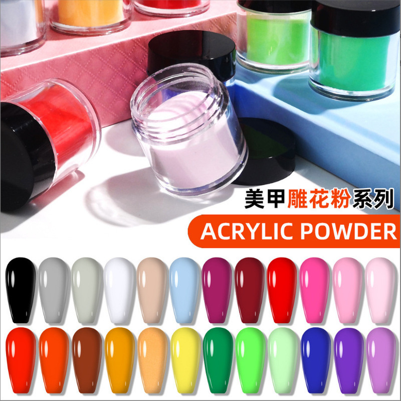 Cross-border nail art crystal carved pollen suit 3D three-dimensional nail carving extension tool 24 color acrylic powder