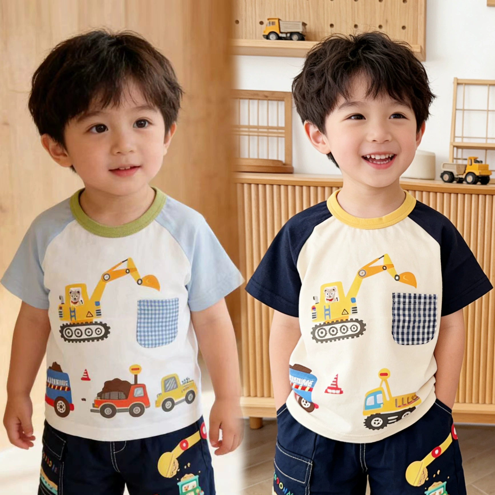 Детские футболки с коротким рукавом, летняя коллекция 2026, новый стиль, с мультяшным принтом, готовые к поставке, для мальчиков