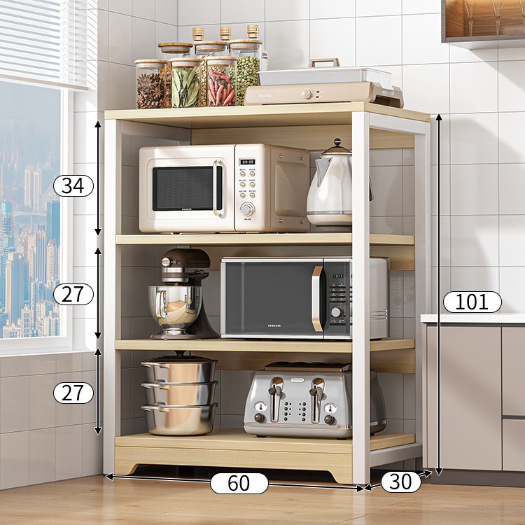 Estante de almacenamiento de cocina piso del hogar horno de microondas de múltiples capas estante simple multifuncional estante de almacenamiento
