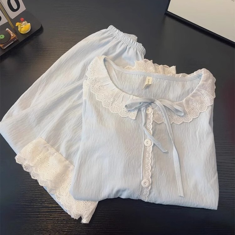 2025 New Style Pajamas Women's Summer Short-sleeved Cute Doll Collar Spring and Autumn Long-sleeved plus size Home Wear Thin suit 2025 New Style Pajamas Women's Summer Short-sleeved Cute Doll Collar Spring and Autumn Long-sleeved plus size Home Wear Thin suit
