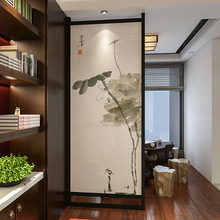 新中式实木屏风 隔断墙装饰客厅玄关艺术座屏书房半透明入户白蜡