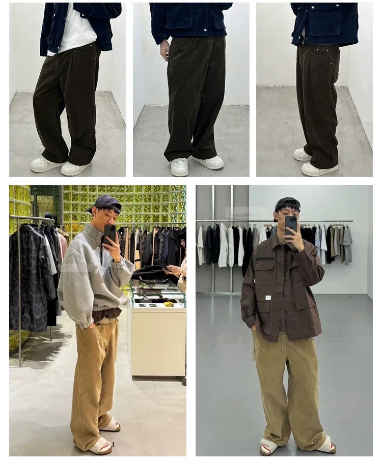 Epi Old Money Style Corduroy Casual Pants Loose Fit Unisex_voghion.com