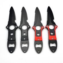 跨境现货潜水专用刀多功能户外野营求生刀随身钓鱼割绳潜浮绑腿刀