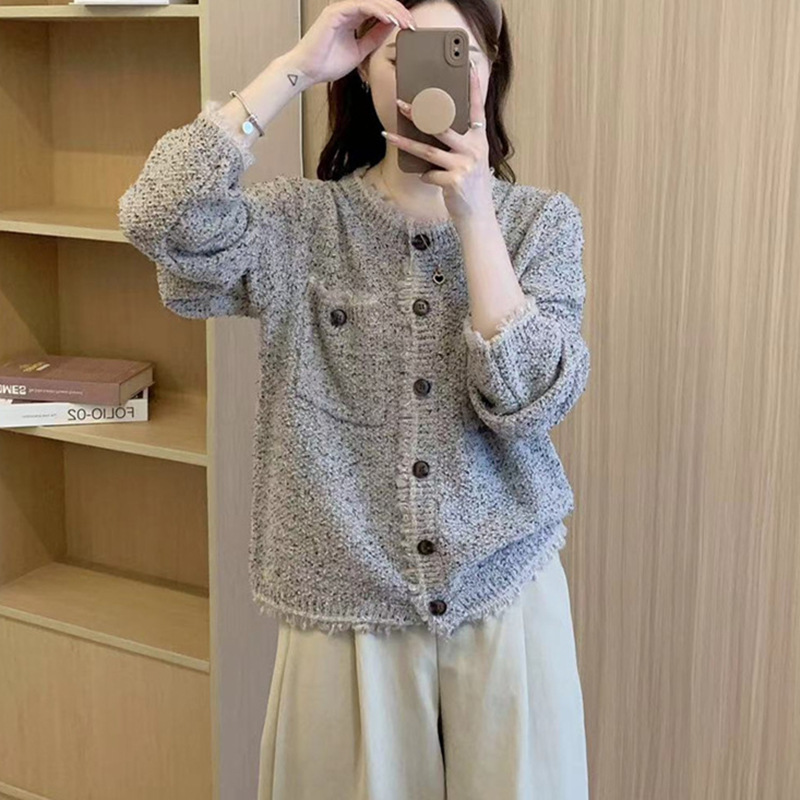 24 Dongpuyuan en stock 2024 otoño y invierno nuevo diseño de suéter retro coreano simple