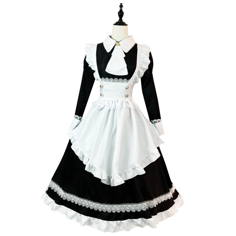英国長袖メイド服コスプレスーツロリータパフォーマンス制服アニメかわいいメイド|undefined