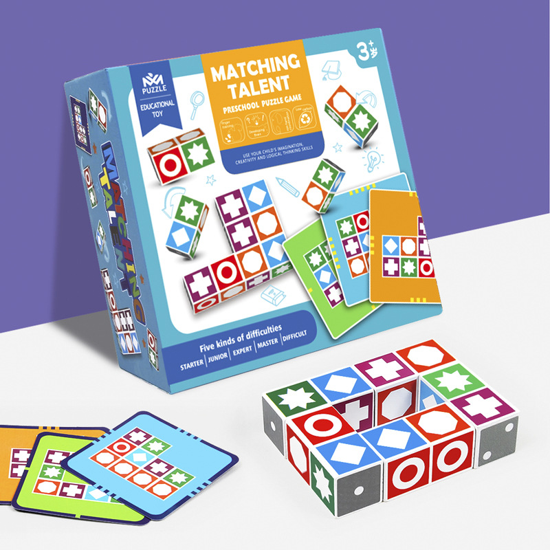 Entrenamiento de memoria de pensamiento espacial infantil emparejamiento puzzle