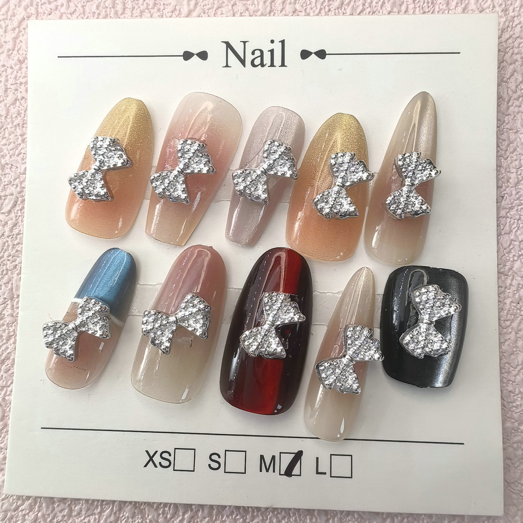 银色穿戴甲配料 穿戴美甲 美甲饰品 美甲钻饰 0009.jp