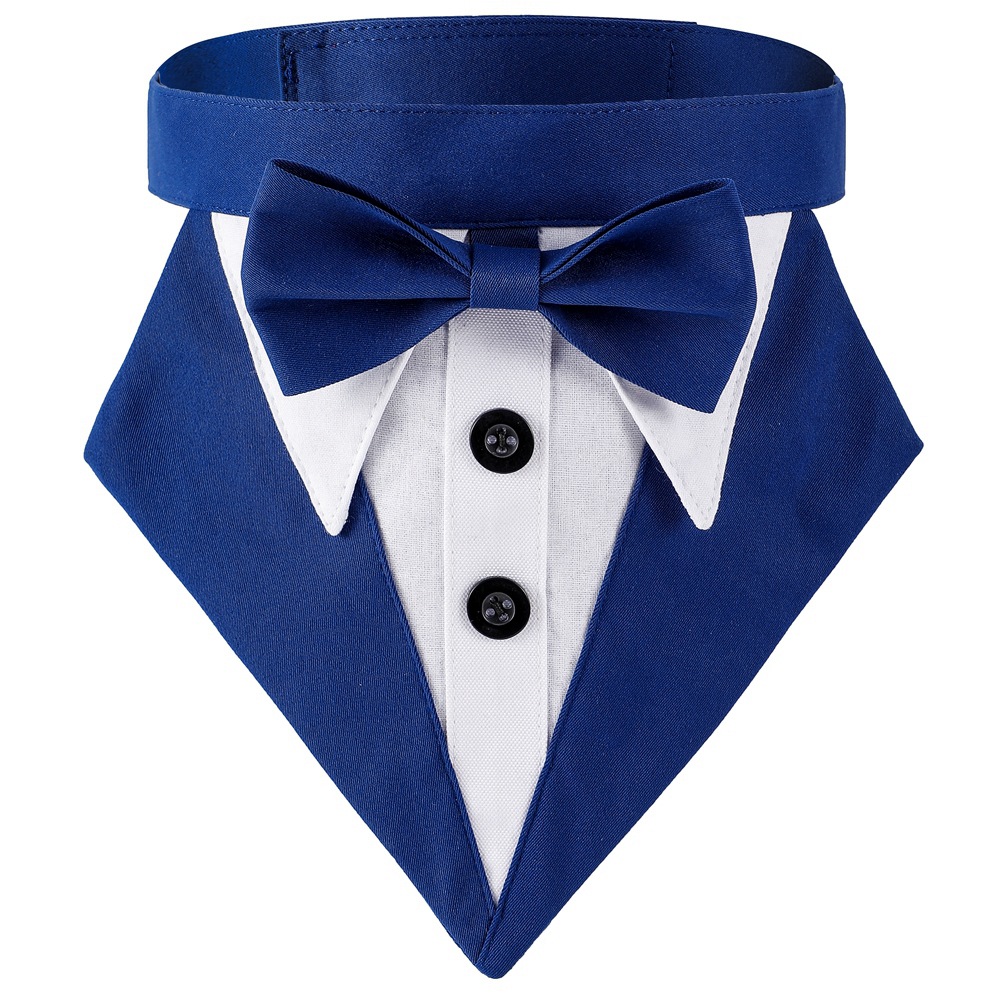 Fábrica en stock transfronterizo nuevo traje de rayas para mascotas toalla triangular guapo Toalla de saliva para mascotas Toalla de triángulo de boda