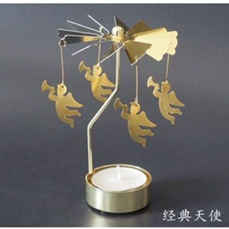 走马灯旋转烛台浪漫烛光少女心香薰蜡烛节日创意梦幻礼物复古摆件|undefined