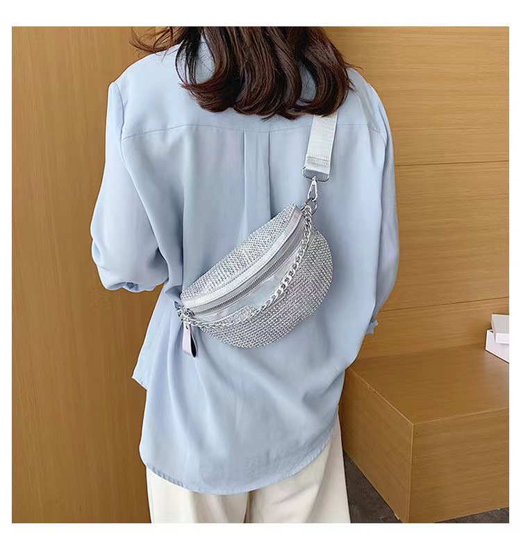 Sac bundy de célébrité d'Internet pour femmes 2023 nouvelle version coréenne polyvalente sac de poitrine en diamant brillant ins mode sac à bandoulière à bandoulière unique sac de taille_voghion.com