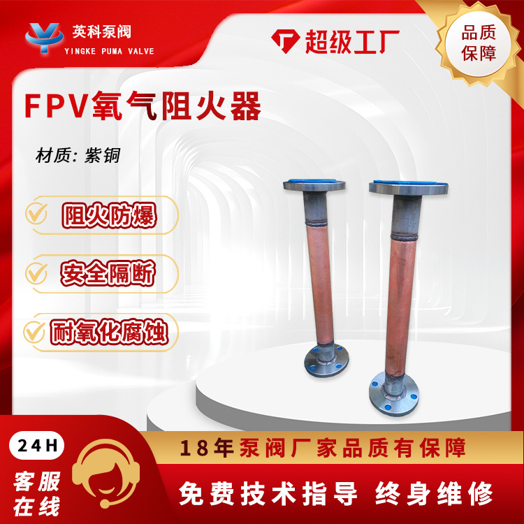 FP-XT氧气管道阻火器FPV-XT阀前阀后法兰DN100紫铜合金焊接阻火器