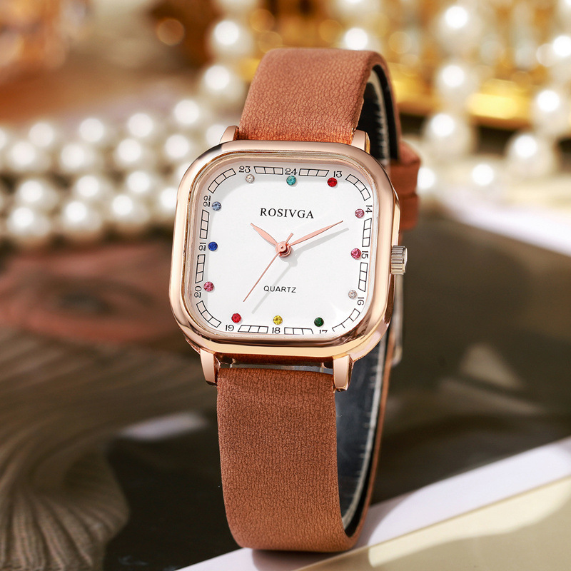 韩版女士手表极简彩钻设计   简约时尚学生ins风小众金典石英女表