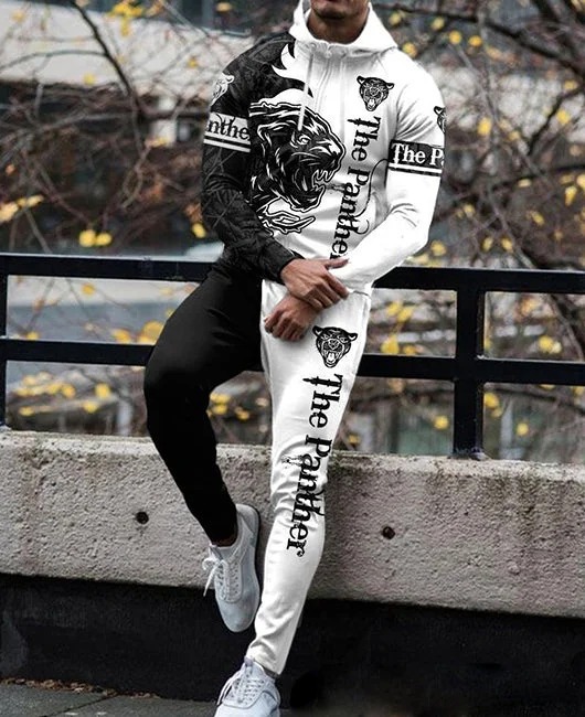 Pantalones de suéter con capucha de primavera y otoño de dos piezas casuales de negocios de todo fósforo MC11-ML1