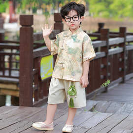 男童夏季中式套装中国风古装礼服学校表演服两件套夏装唐装童套装