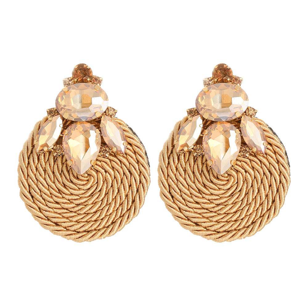 fashion round diamond braided earrings wholesale