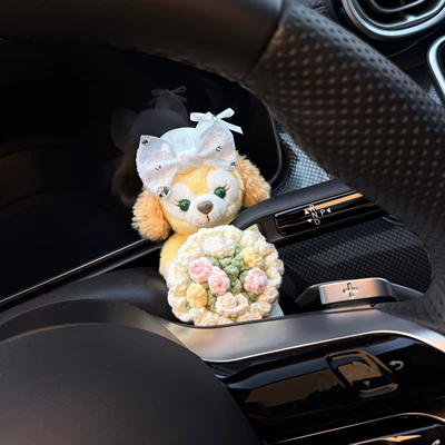 Car Dashboard Doll Interior: Car ornaments - block-type-flower-cake