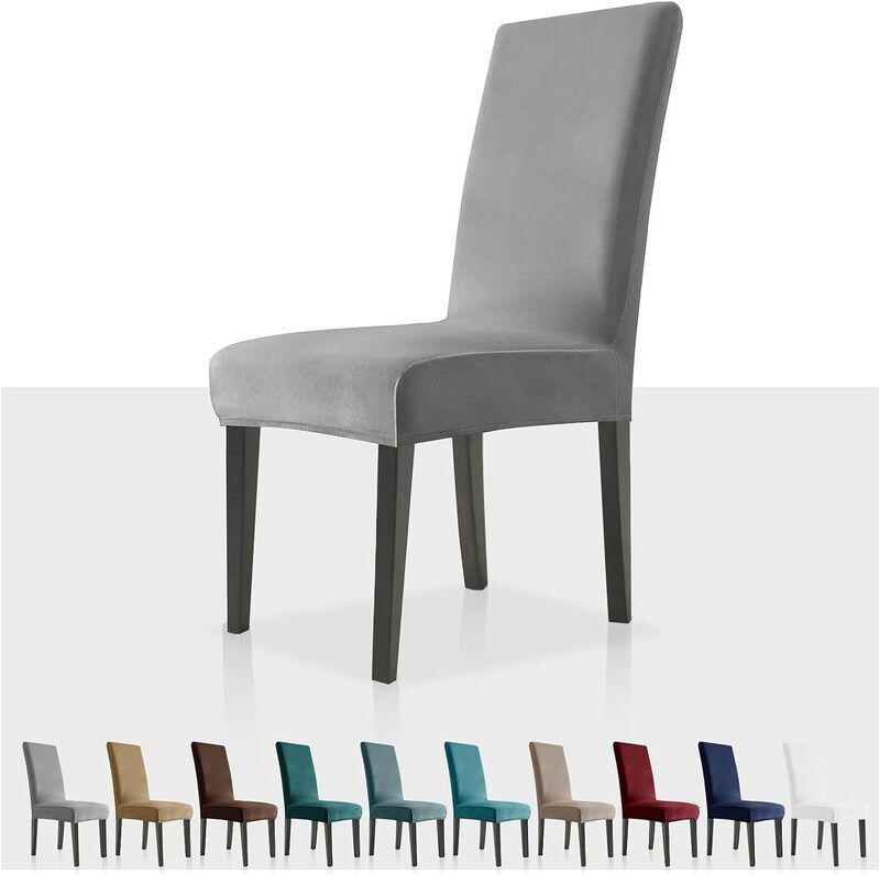 Cross-border velvet chair cover thickened solid color chair cover elastic all-inclusive chair cover dining room hotel home dining table chair cover