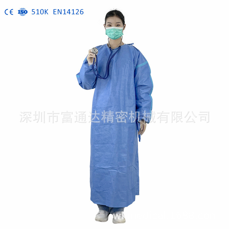 厂家直售一次性蓝色手术衣SMS无纺布手术服 工厂工作防尘服510K